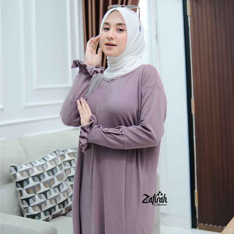 Zafirah Fashion - Baju Gamis Wanita Inara Series Warna Lilac Pakaian Dress Perempuan Muslim Mewah El