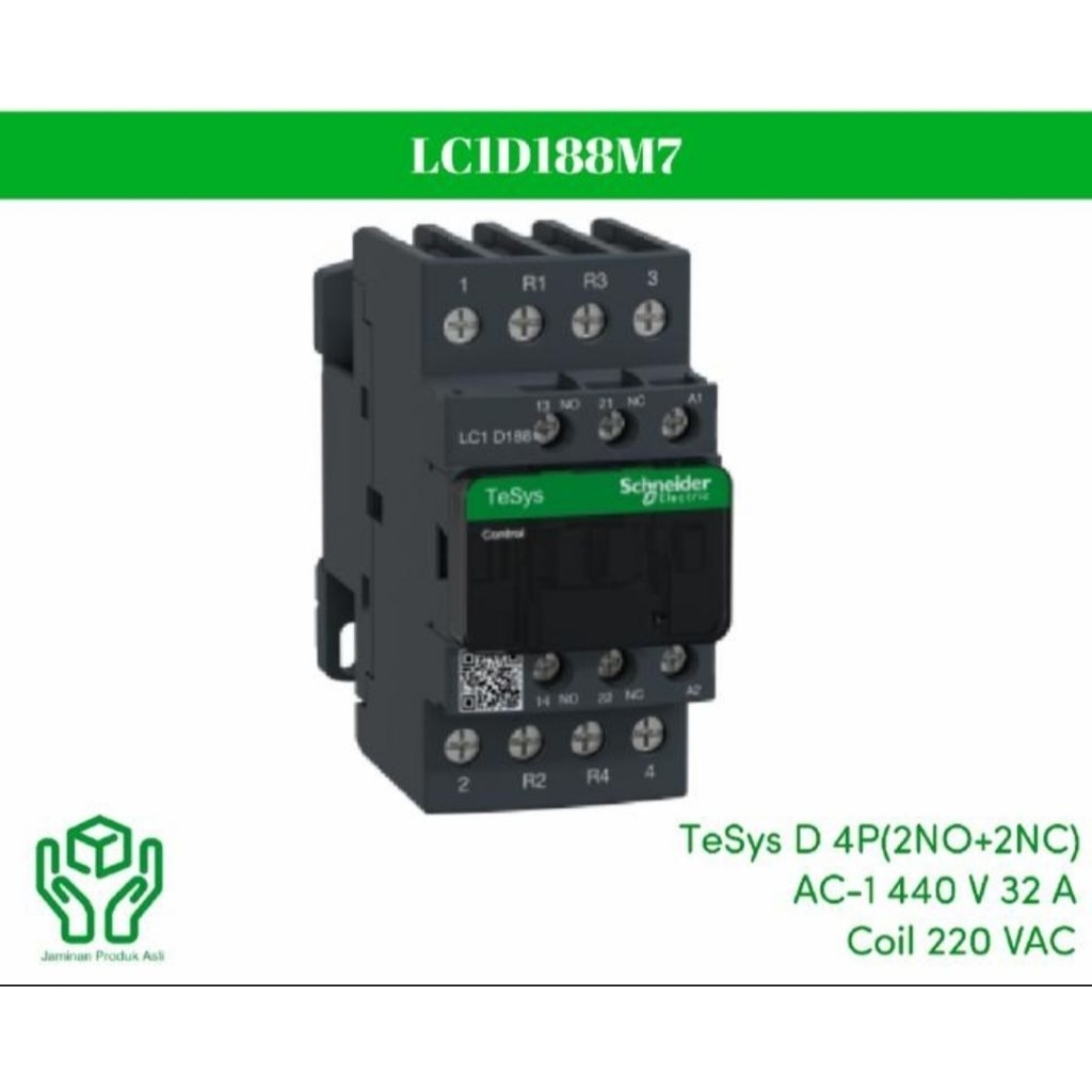 Contactor Kontaktor Schneider 4P LC1D188 M7 220VAC Kontaktor 4 POLE / 4 PHASE