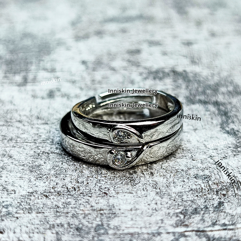 Cincin Couple Stainless Steel Diamond / Cincin Tunangan / Cincin Nikah / Cincin Pacaran / Cincin Dia