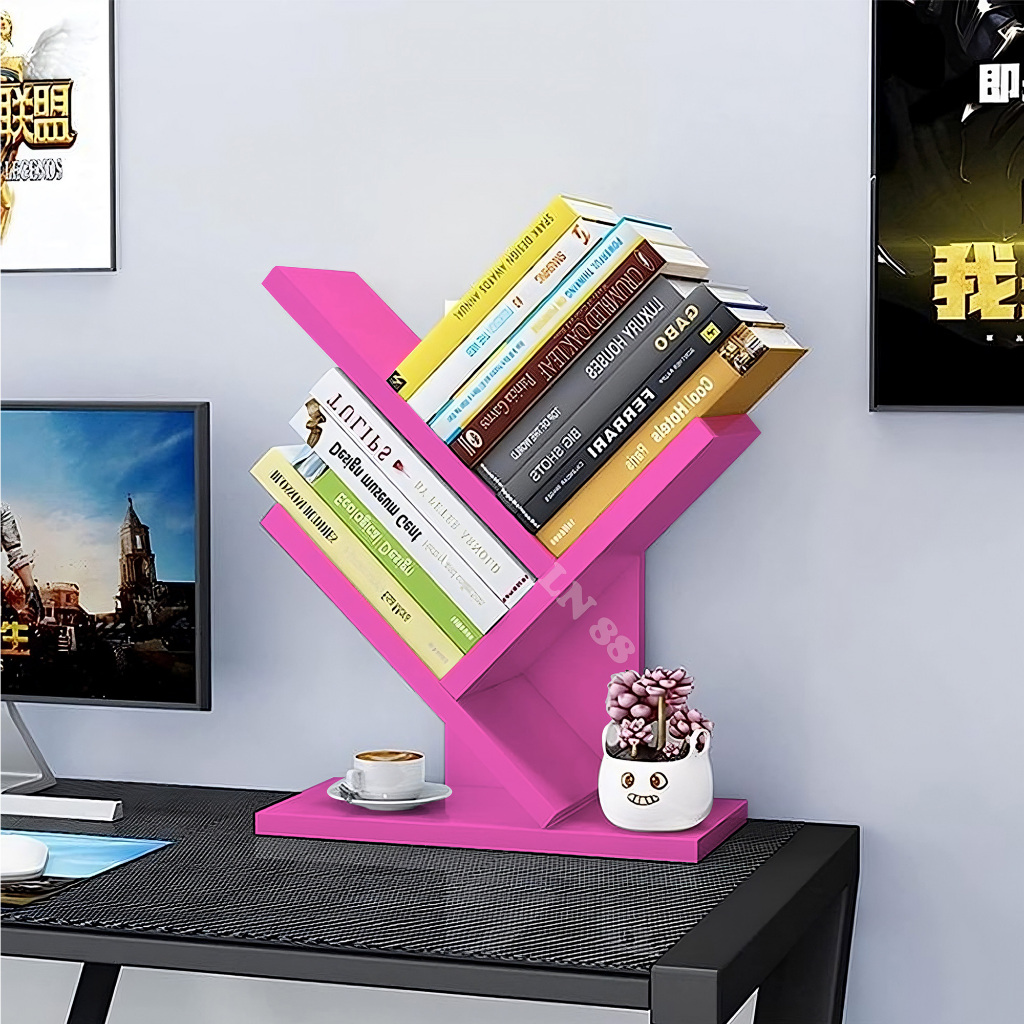 RAK BUKU PORTABLE | RAK KANTOR SERBAGUNA | RAK BUKU BERDIRI AESTHETIC | RAK DEKORASI MEJA BELAJAR