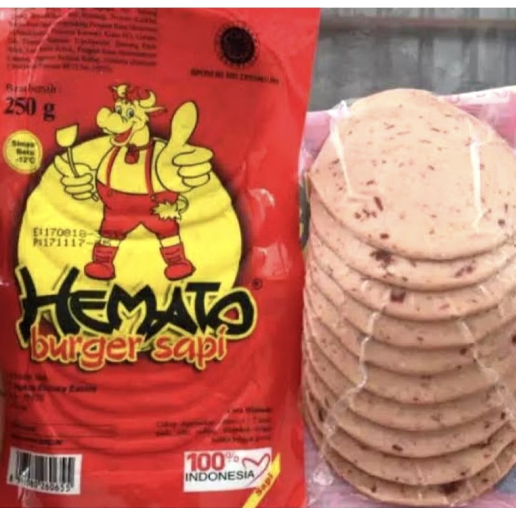 

Hemato Burger Sapi 250g rasa sapi