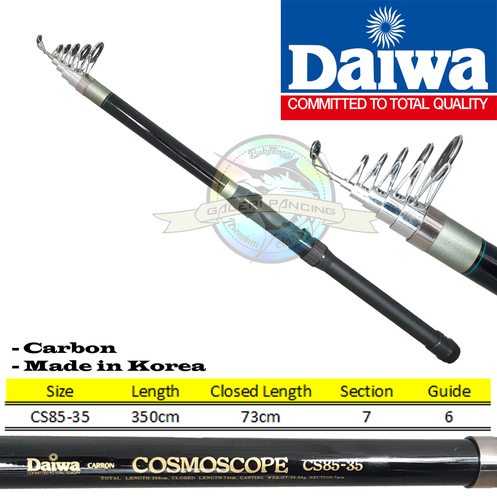 Joran Antena Telescopic Daiwa Cosmoscope 330cm 350cm Carbon