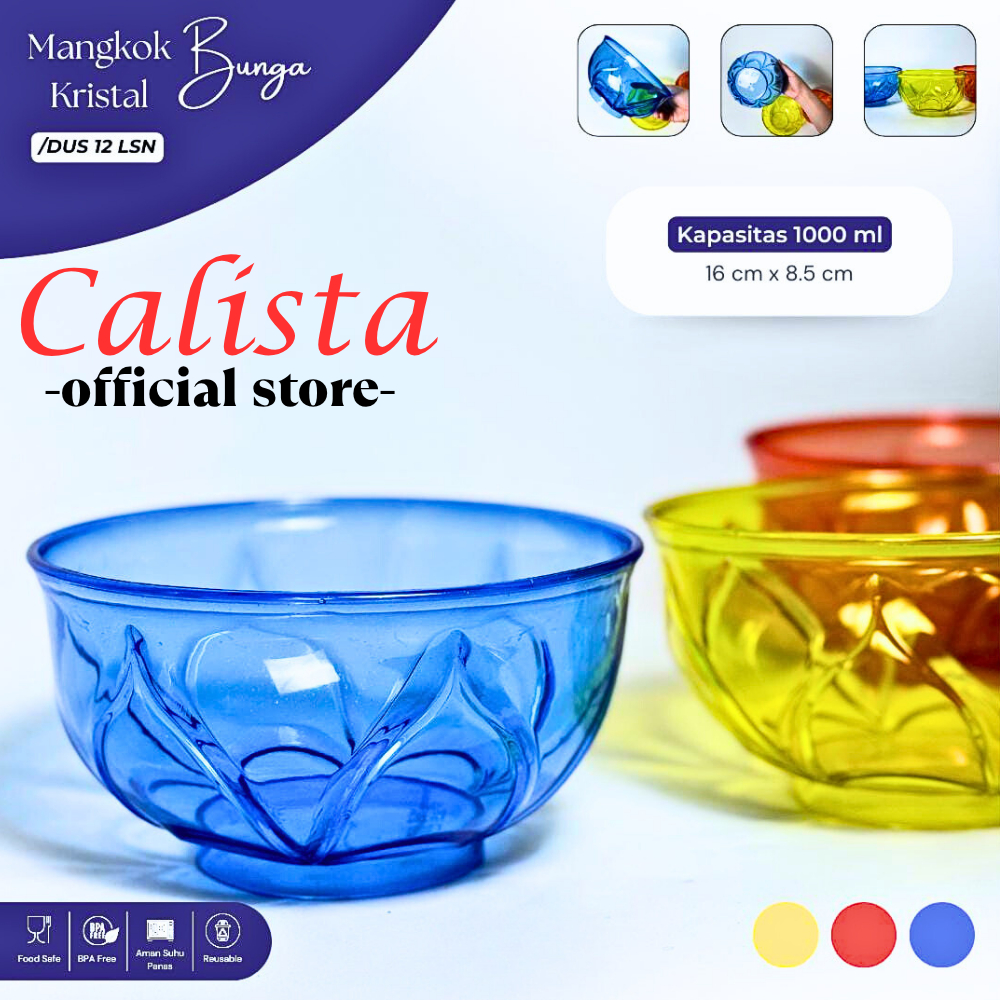 [ CALISTA ] MANGKOK PLASTIK AESTHETIC CALISTA CRISTAL PREMIUM BESAR  MANGKUK PLASTIK MIE BAKSO SEBLA