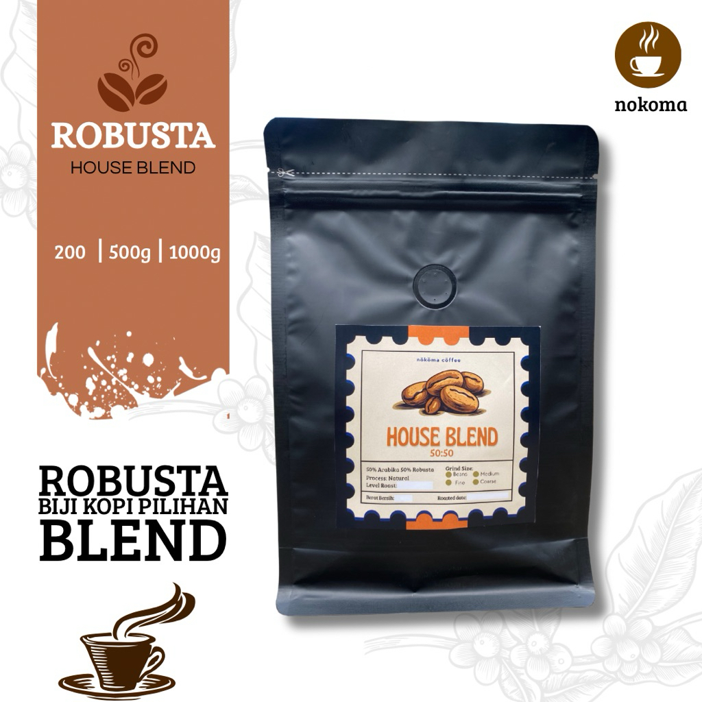 

nokoma Kopi Robusta & Arabika House Blend | Biji kopi robusta & Arabika pilihan