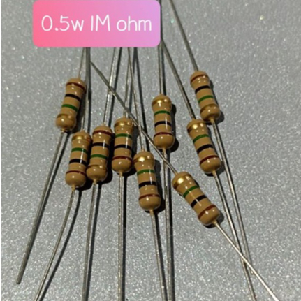 10BUAH RESISTOR 0.5W 1M OHM SETENGAH WATT 1MOHM 0.5 WATT 1M OHM 0.5WATT 1MEGA OHM