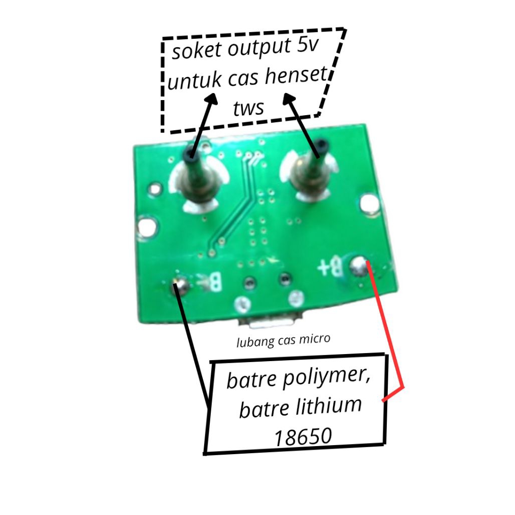 modul cas batre3,7v  polimer, batre lithium 18650 dan henset tws