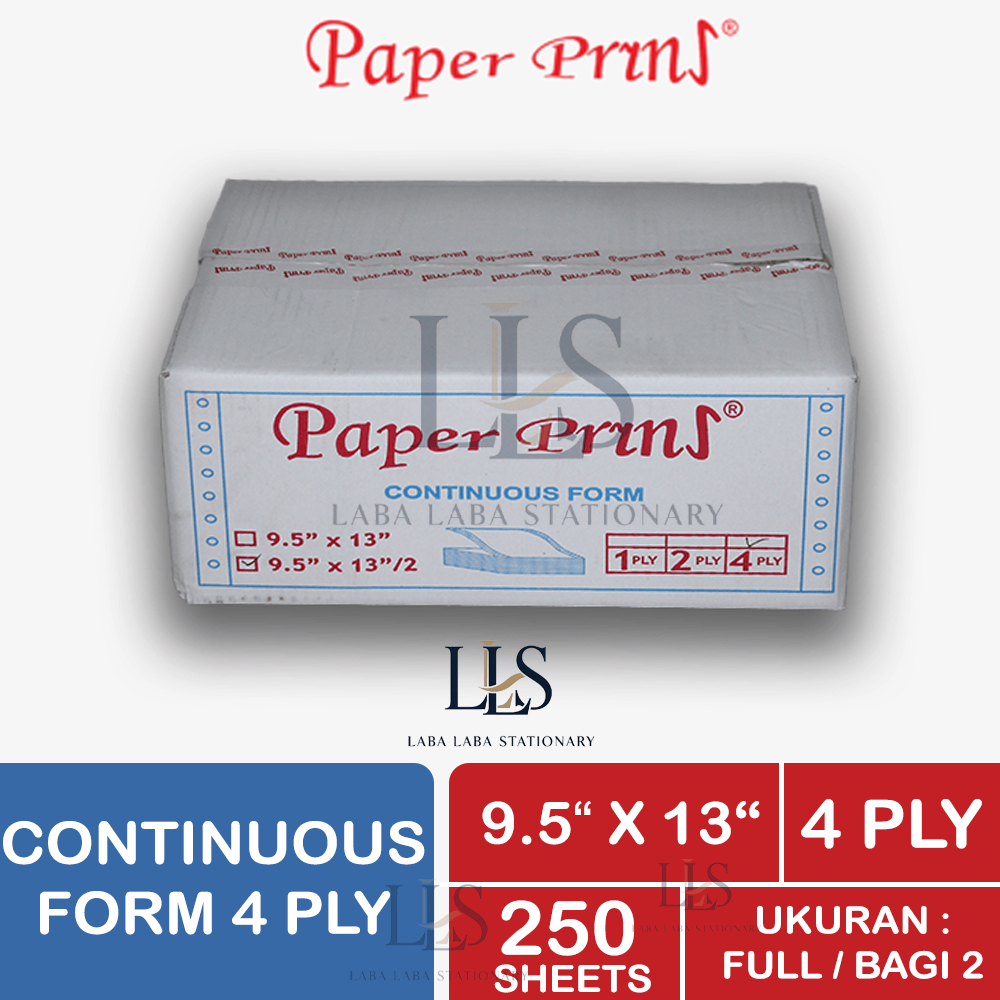 

CONTINUOUS FORM PAPER PRINT 9.5 X 13 4 PLY NCR FULL BAGI 2 FAKTUR SURAT JALAN KERTAS CONTINOUS FORM RANGKAP 4