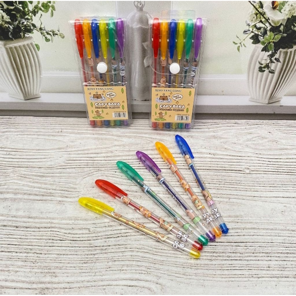 

Pulpen Warna Warni 1 Set Isi 6 Pcs Cappybara PGK-1981 Bolpen Warna Warni Alat Tulis Lucu Bisa COD