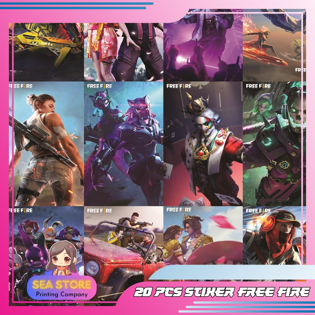 

PAKET 20PCS STIKER KARAKTER GAME FREE FIRE MURAH
