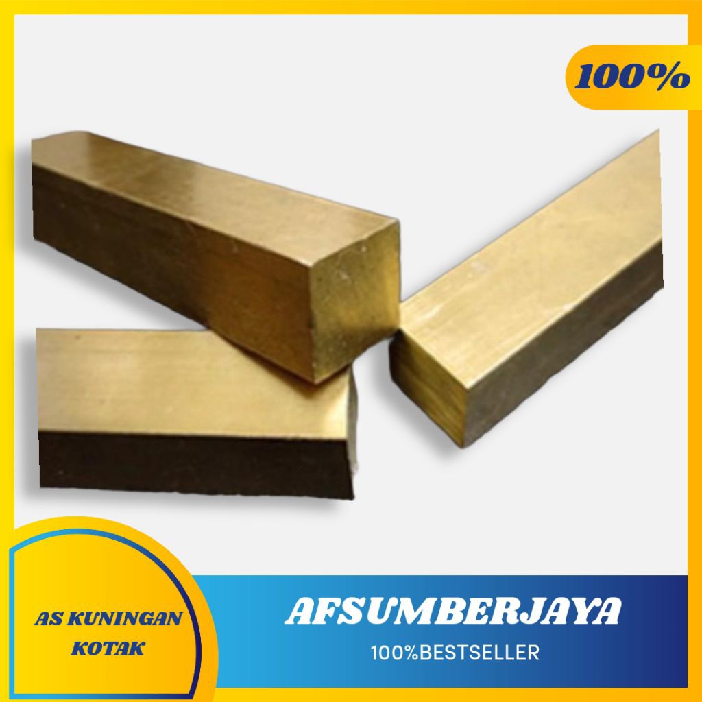 As kuningan kotak 25mm x 25mm x 2500mm - as kotak kuningan