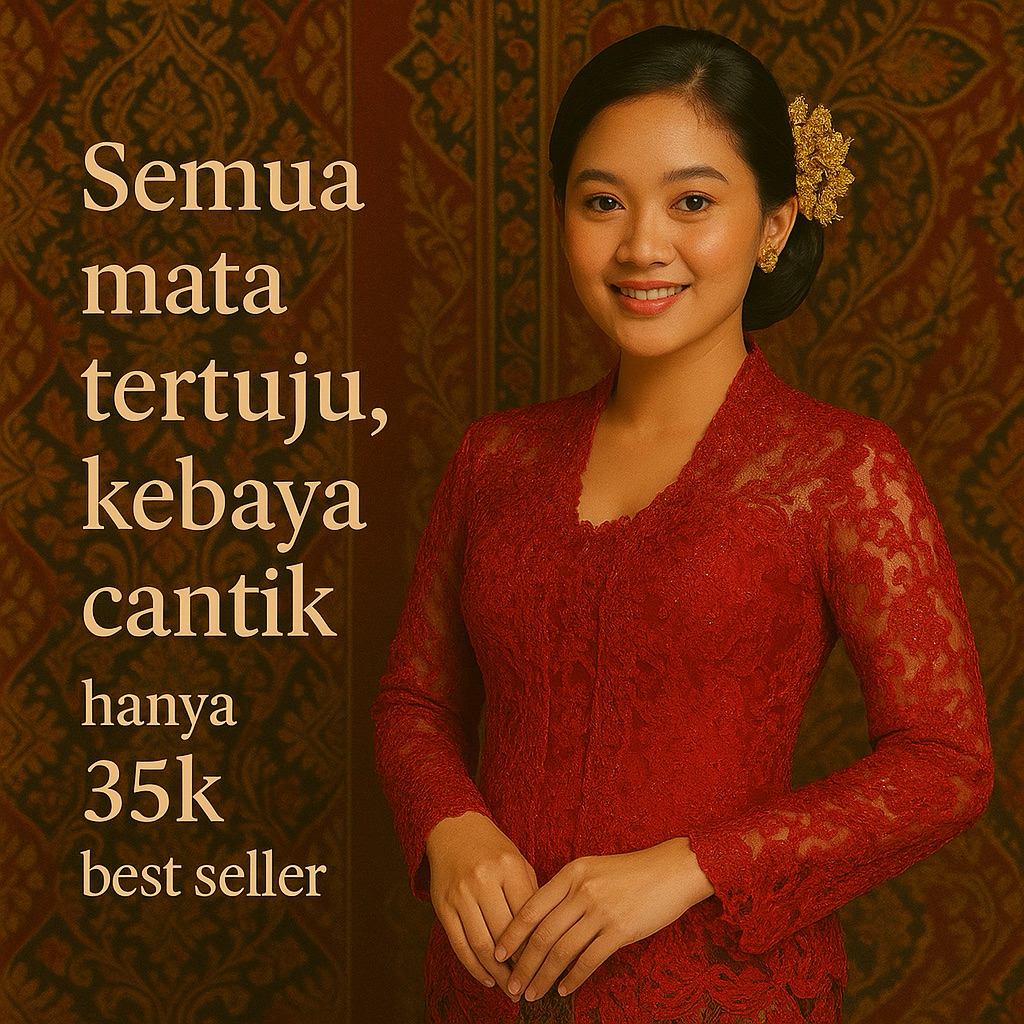 PROMO atasan kebaya bali encim brukat kutu baru polos hitam putih mewah elegan wisuda brukat modern 