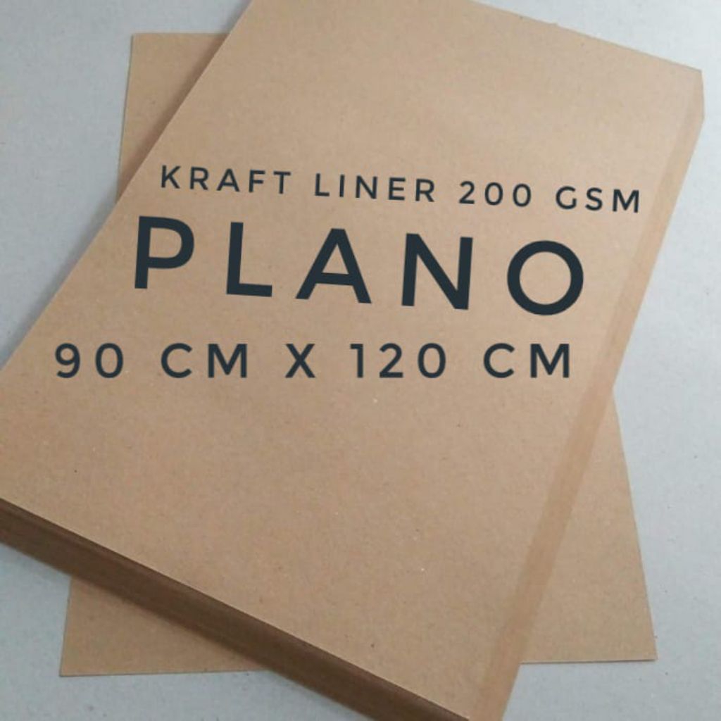 Kertas Samson / Kertas Coklat / Kertas Kraft Liner 200 gsm Ukuran Plano 90 cm x 120 cm