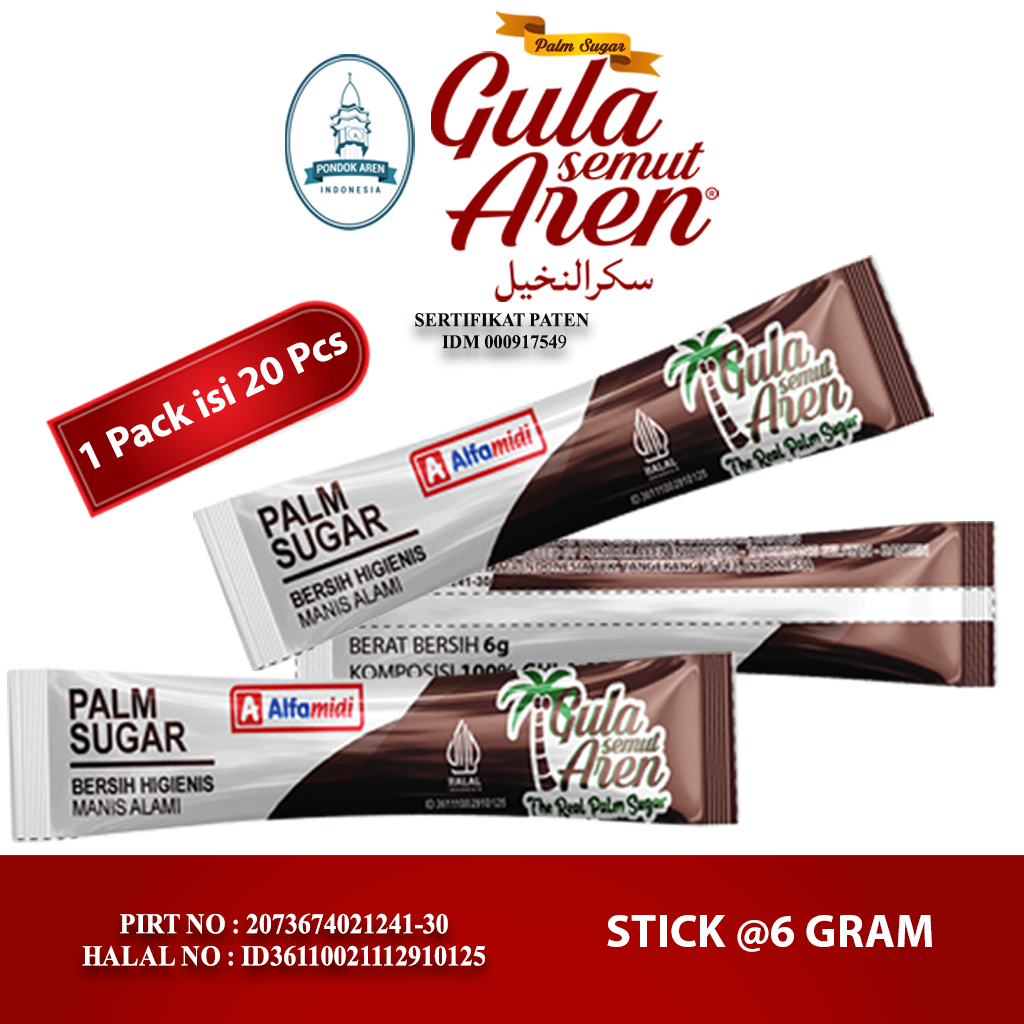 

Alfamidi 20 Sachet Gula Aren Sachet Stick Bubuk Asli Grade A 6 gr Gula Aren Semut Saset Brown Sugar Asli Palm Sugar 100% Original Halal MUI