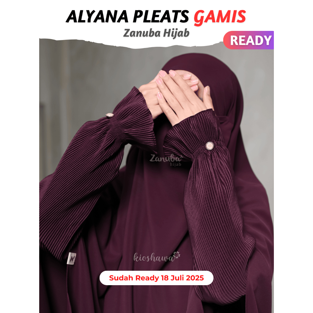 ALYANA PLEATS Zanuba Hijab Official Jilbabsyarie . Gamis Daily Abaya Khimar Polos