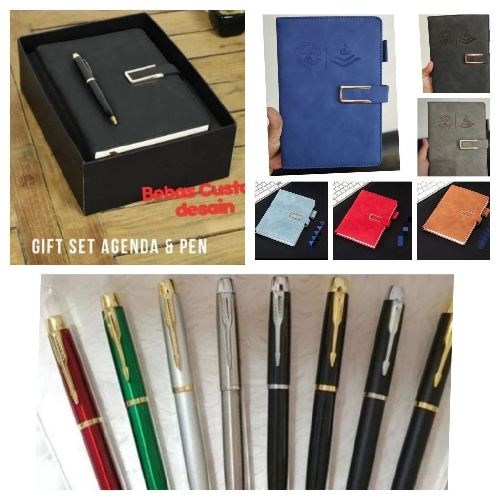 

ECER Kado Gift Set FREE Cetak Nama/Gift Set Custom Grafir Logo/GiftSet Agenda Kulit SUPER SOFT & Pen Metal/Souvenir GiftSet isi 2 Notebook Kulit A5 +Ballpoint Metal/GiftSet 2in1 Organizer Kulit dan Pulpen Besi/Hampers Seminar Kit/Souvenir Satuan
