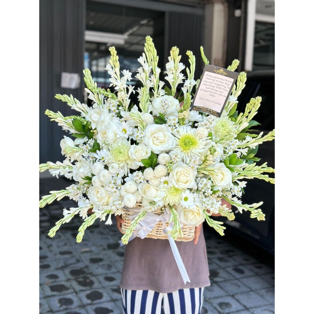 RT03341Full white sedap malam bouquet Real picture FRESH FLOWERS /BUNGA ASLI dan Bunga Tempat/ Real 