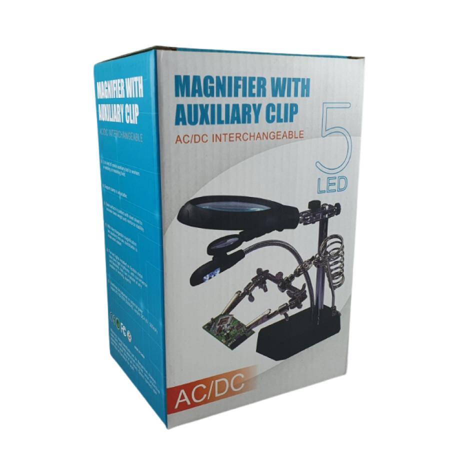 

Helping Hand Magnifier 5 LED TE800 Alat Bantu Solder Kaca Pembesar Jepit PCB TE-800 AC DC
