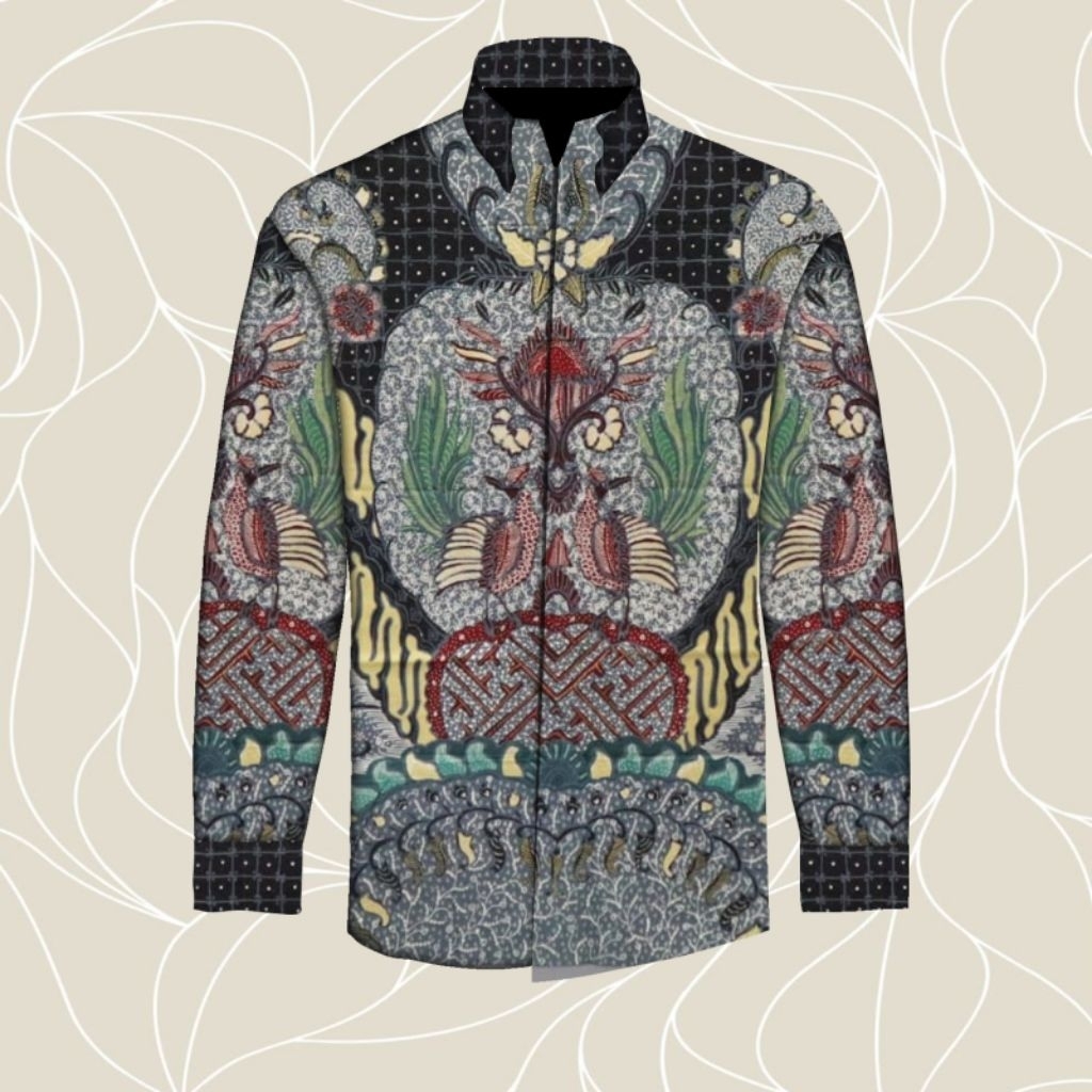 Batik Full Tulis Katun Tanahan Burung Merah hijau