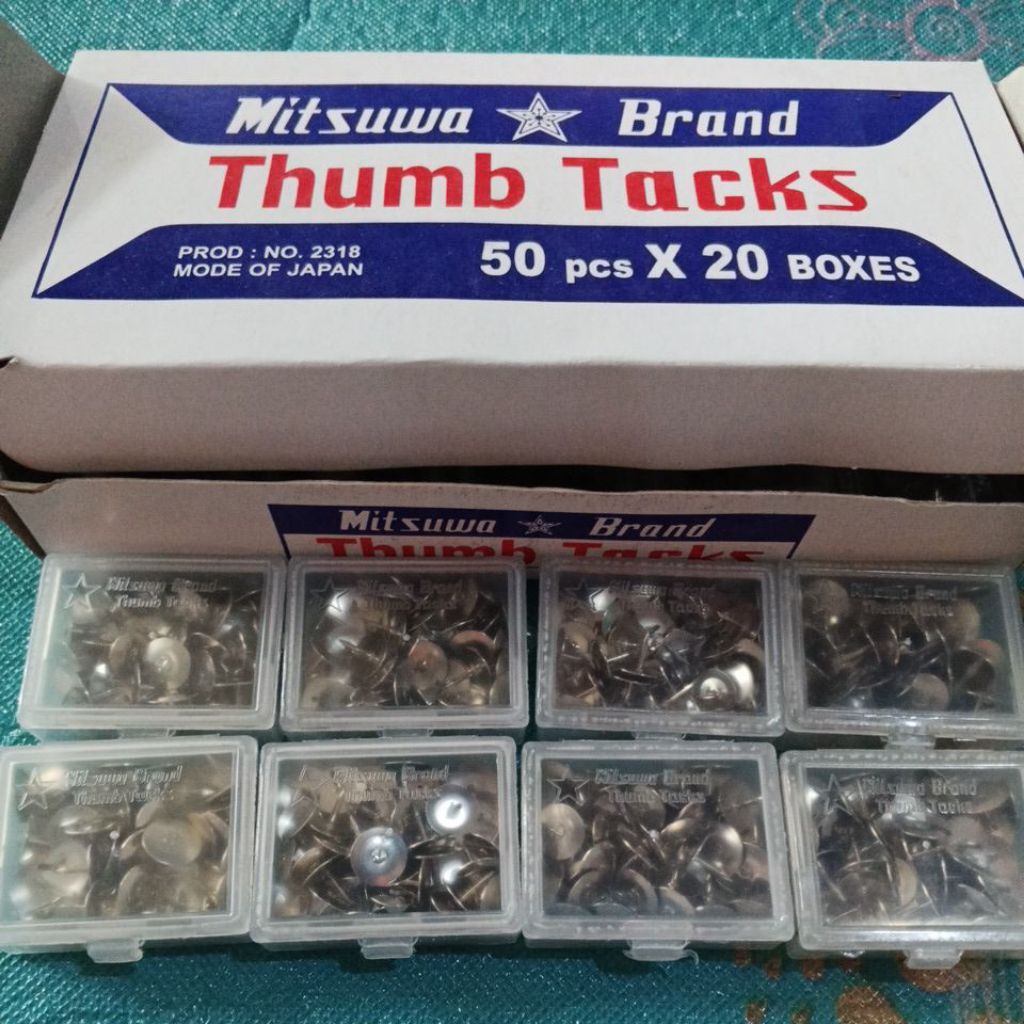 

PAKU PICIK / MITSUWA BRAND THUMB TACKS (harga untuk 1 kotak kecil )