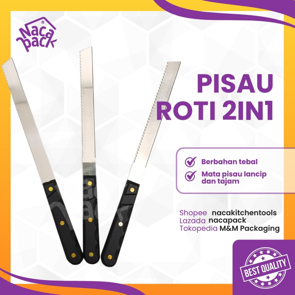 PISAU ROTI 2 SISI / PISAU TART / PISAU ROTI STAINLESS