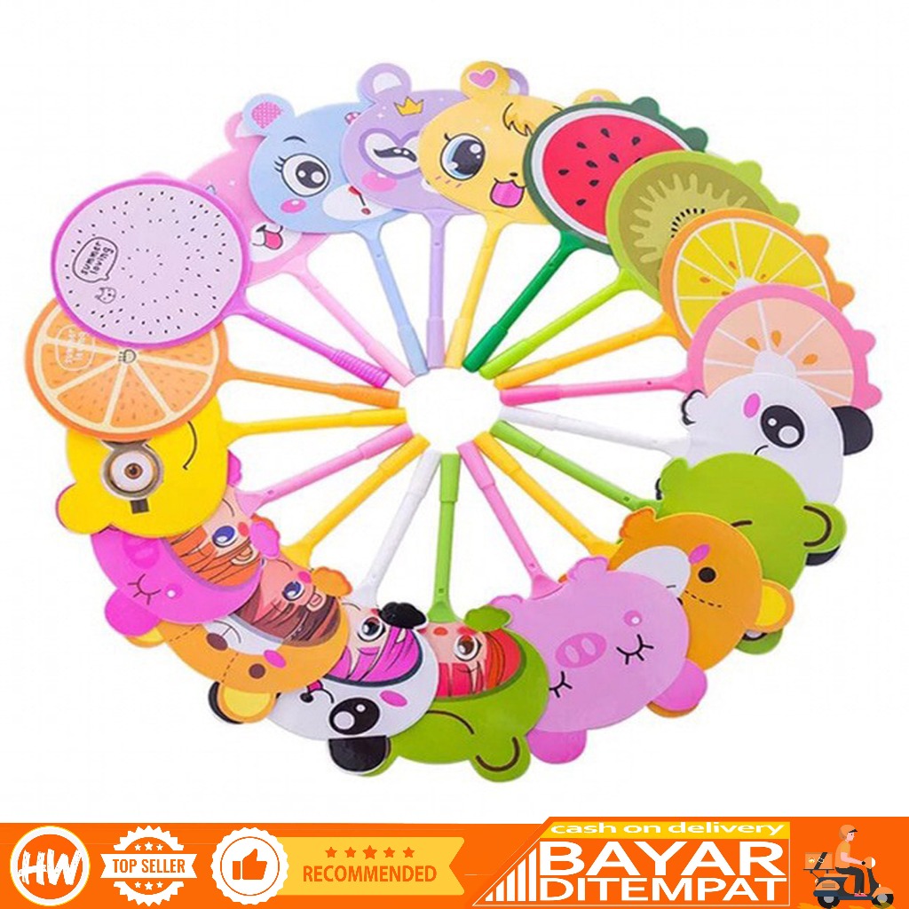 HaiWai COD (1) Pena Kipas Lucu Animal dan Buah / Pulpen Kipas Karakter BTS Alat Tulis Sekolah Pulpen