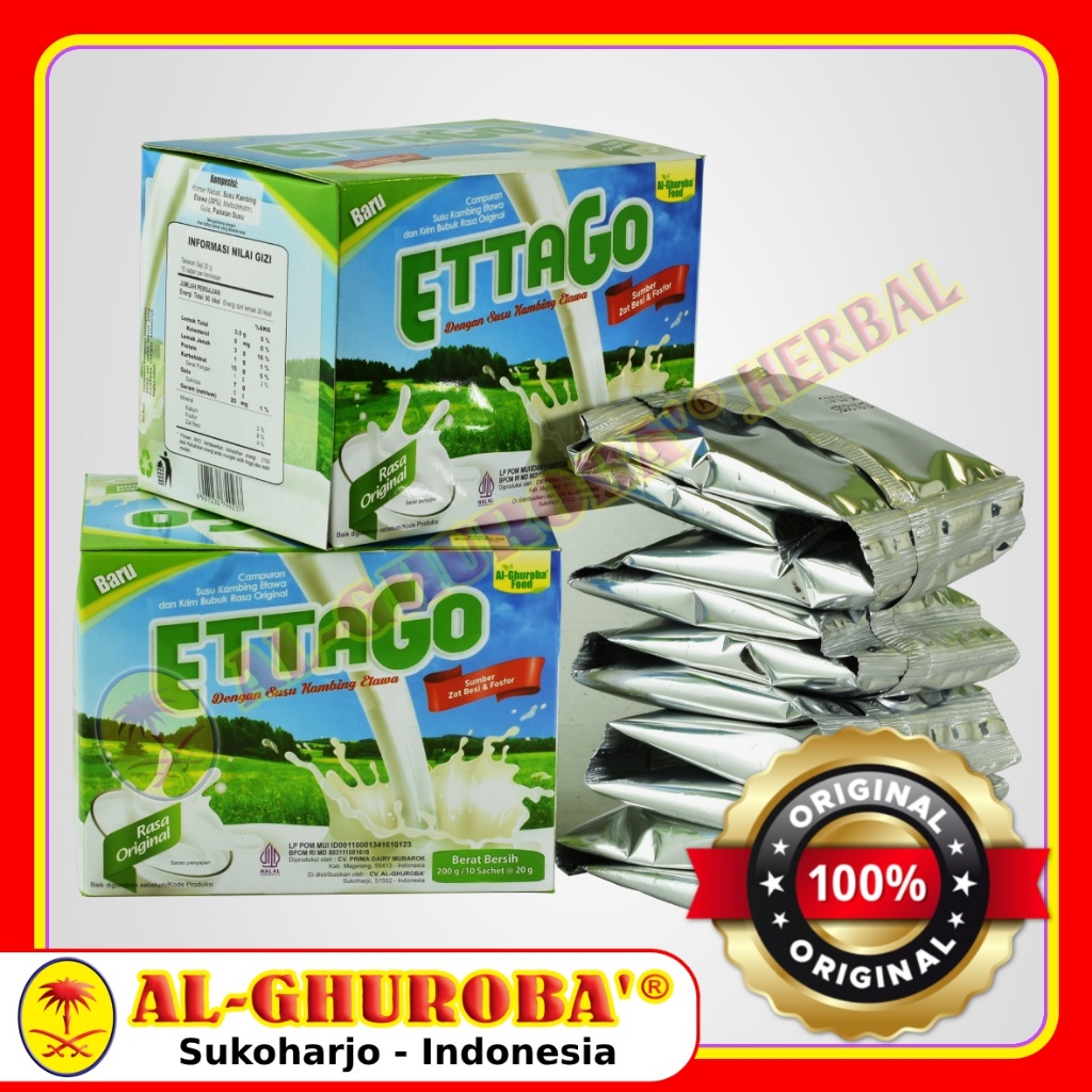 

EttaGo Susu Kambing Etawa Sachet 20gr Al Ghuroba Rasa Original