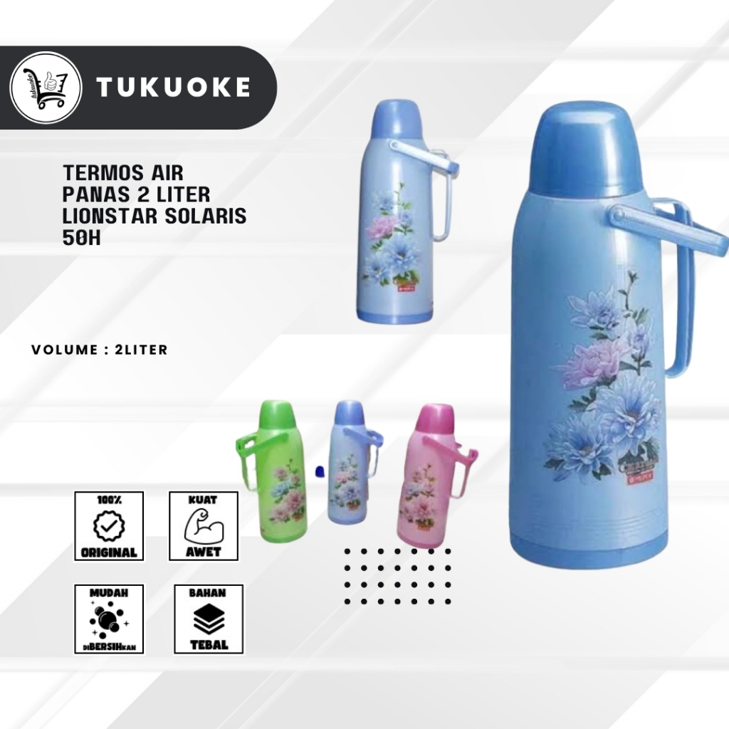 TERMOS AIR PANAS 2 LITER LIONSTAR SOLARIS 50H - TERMURAH BOTOL AIR PANAS JUMBO 2LITER LIONSTAR