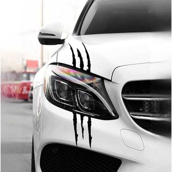 sticker cutting headlamp mobil stiker cakar garang stiker lampu depan mobil keren .stiker 1pcs
