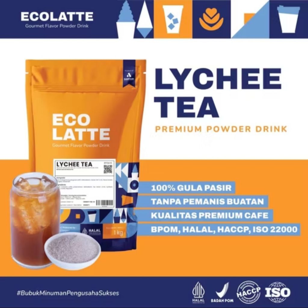 

ECOLATTE LYCHEE TEA - Powder Drink 1kg
