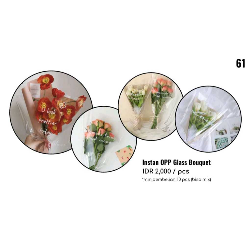 

MY Supplies - Flower Wrapping Instan OPP Glass Bouquet Bungkus Buket Bunga Plastik Transparan
