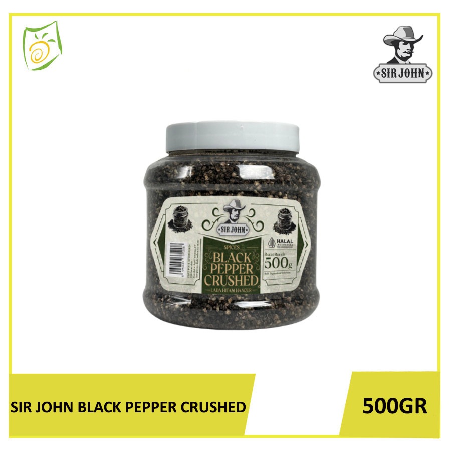 

SIR JOHN Black Pepper Crushed 500gr - Rempah Lada Hitam Pecah 500gr