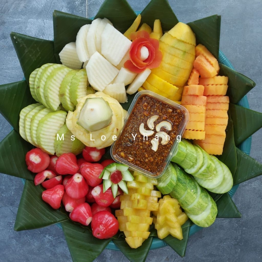 rujak tampahan buah potong tampah