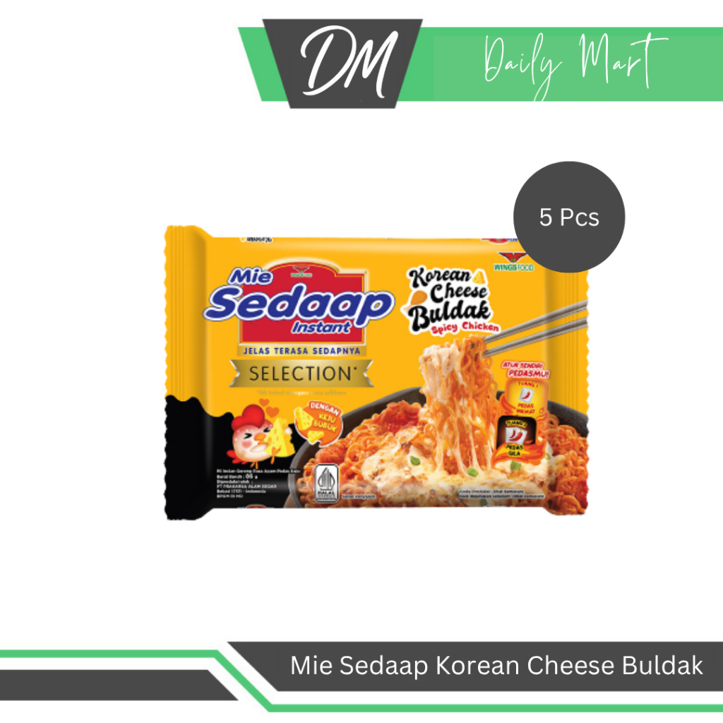 

Mie Sedaap Korean Cheese Buldak (Harga Per 5 Pcs) - Mie Instan Korea Rasa Keju Enak Murah