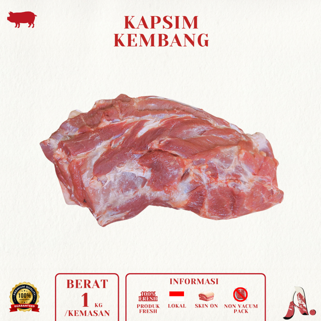 

Daging Babi Kapsim Kembang/ Paha Depan / Pork Shoulder / Boston Butt (1 Kg & 500 Gr) / Daging Babi
