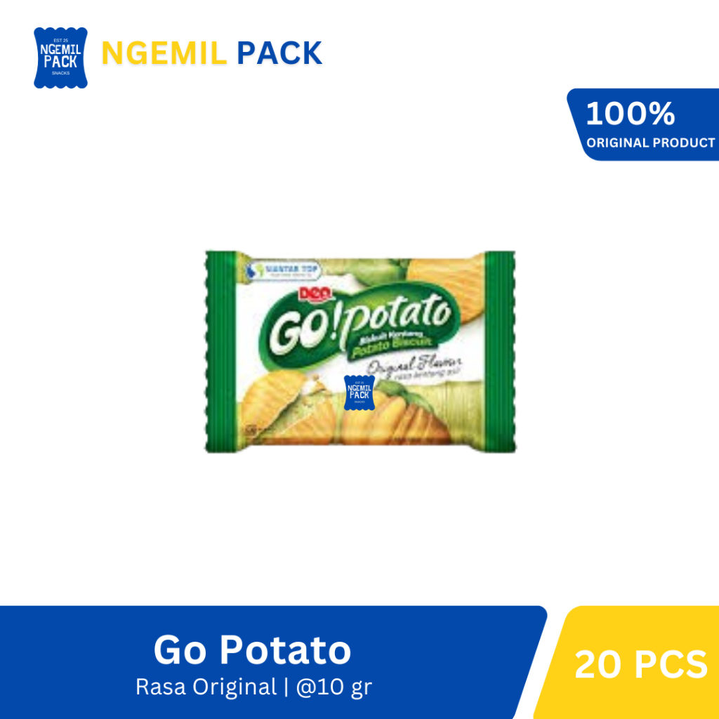 

Go! Potato Biskuit Kentang Original Isi 20pcs @17Gr