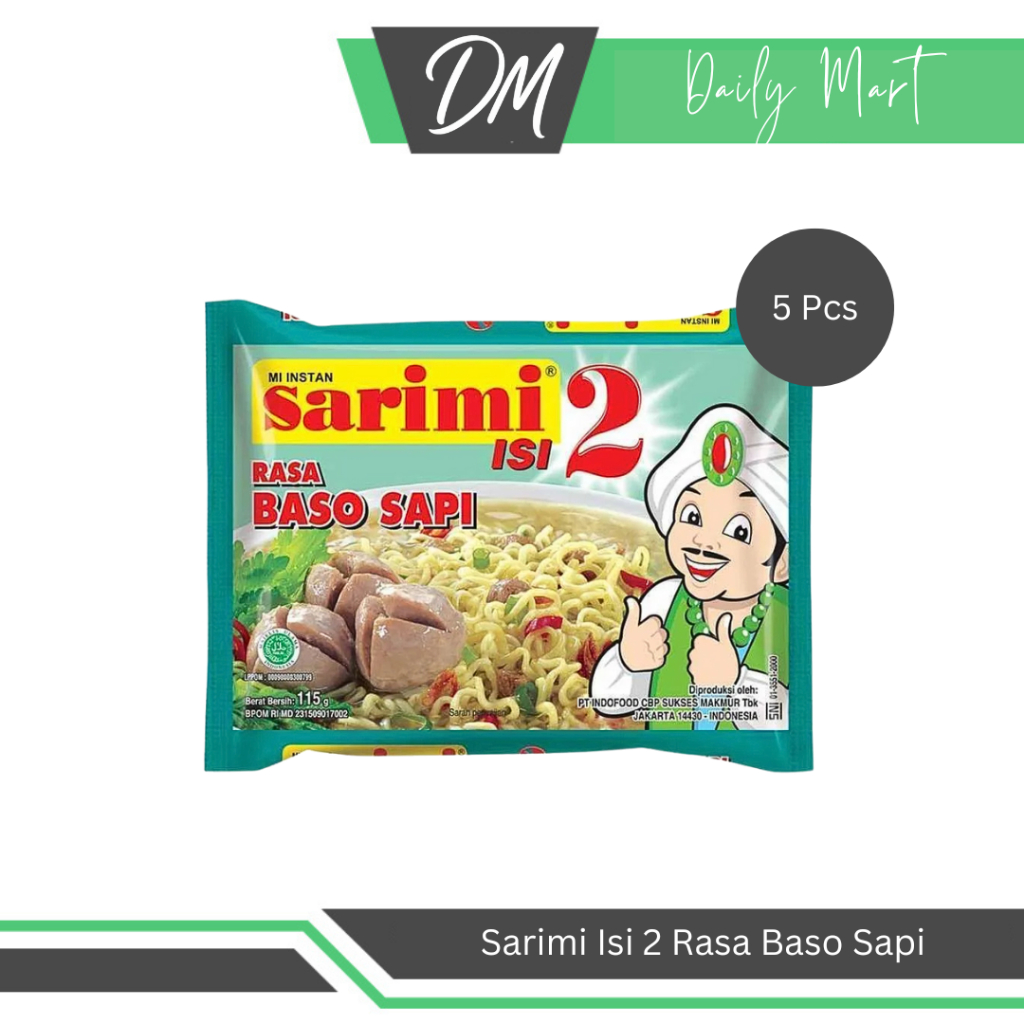 

Sarimi Isi 2 Rasa Baso Sapi (Harga Per 5 Pcs) - Mie Instan Enak Murah Besar
