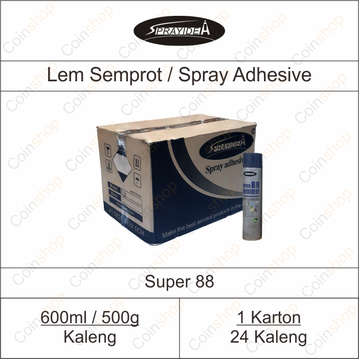 

Spray Adhesive Super 88 Lem Semprot 600ml (Khusus Kargo / Instant)