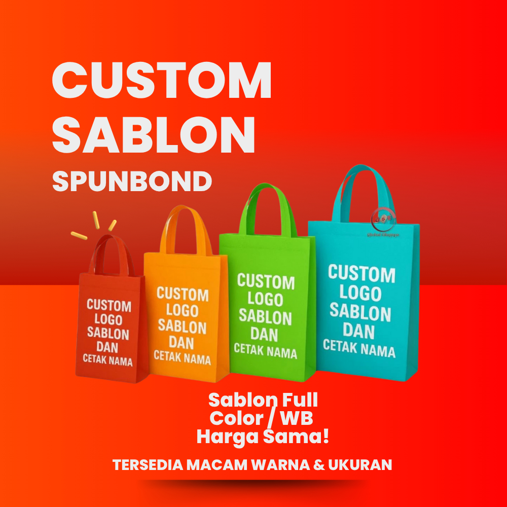 

Spunbond Custom Sablon Dan Cetak Nama Sablon Full Color Sablon Hitam Putih