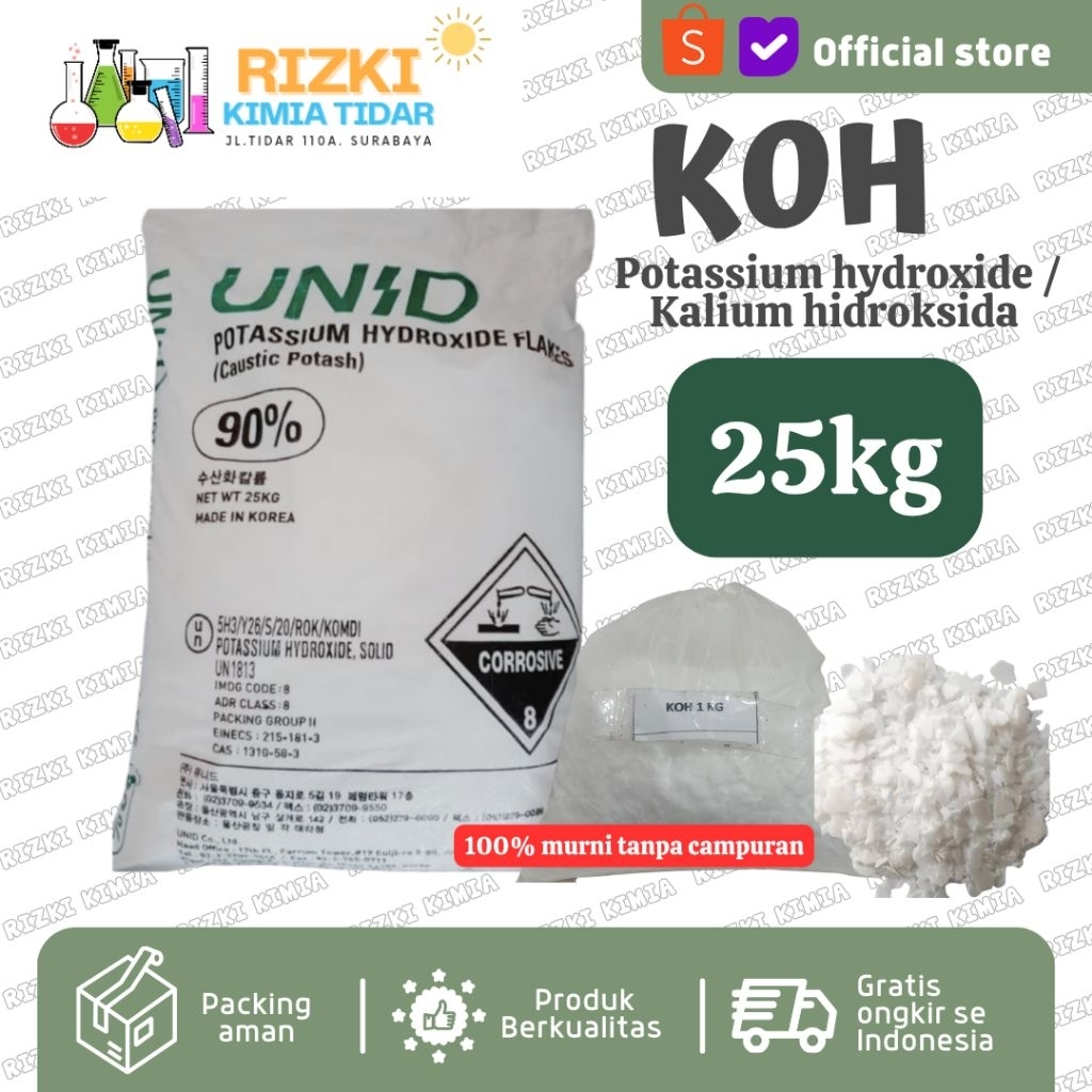 KOH Flakes Kalium Hydroxide Potasium Hidroksida 25kg
