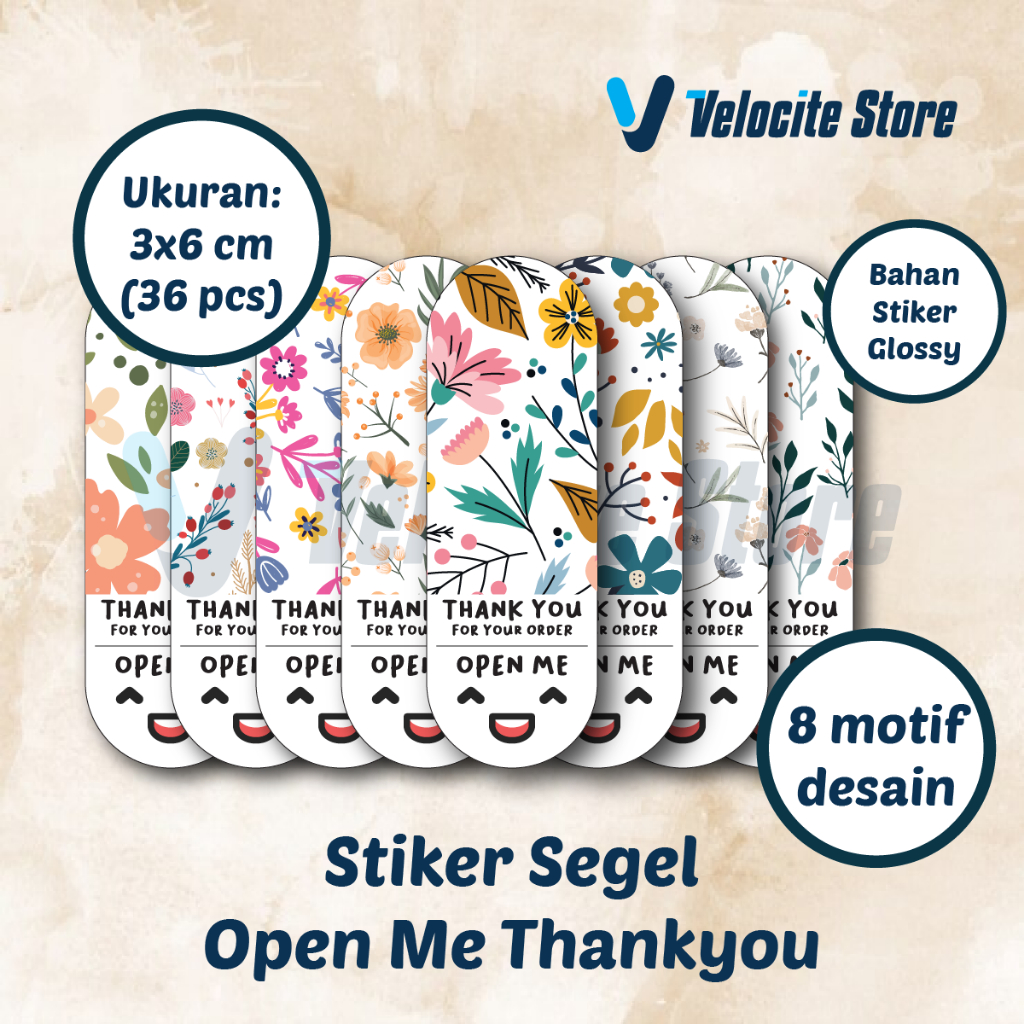 

Stiker Label Open Me Thank You For Your Order 3x6 cm (36 pcs)