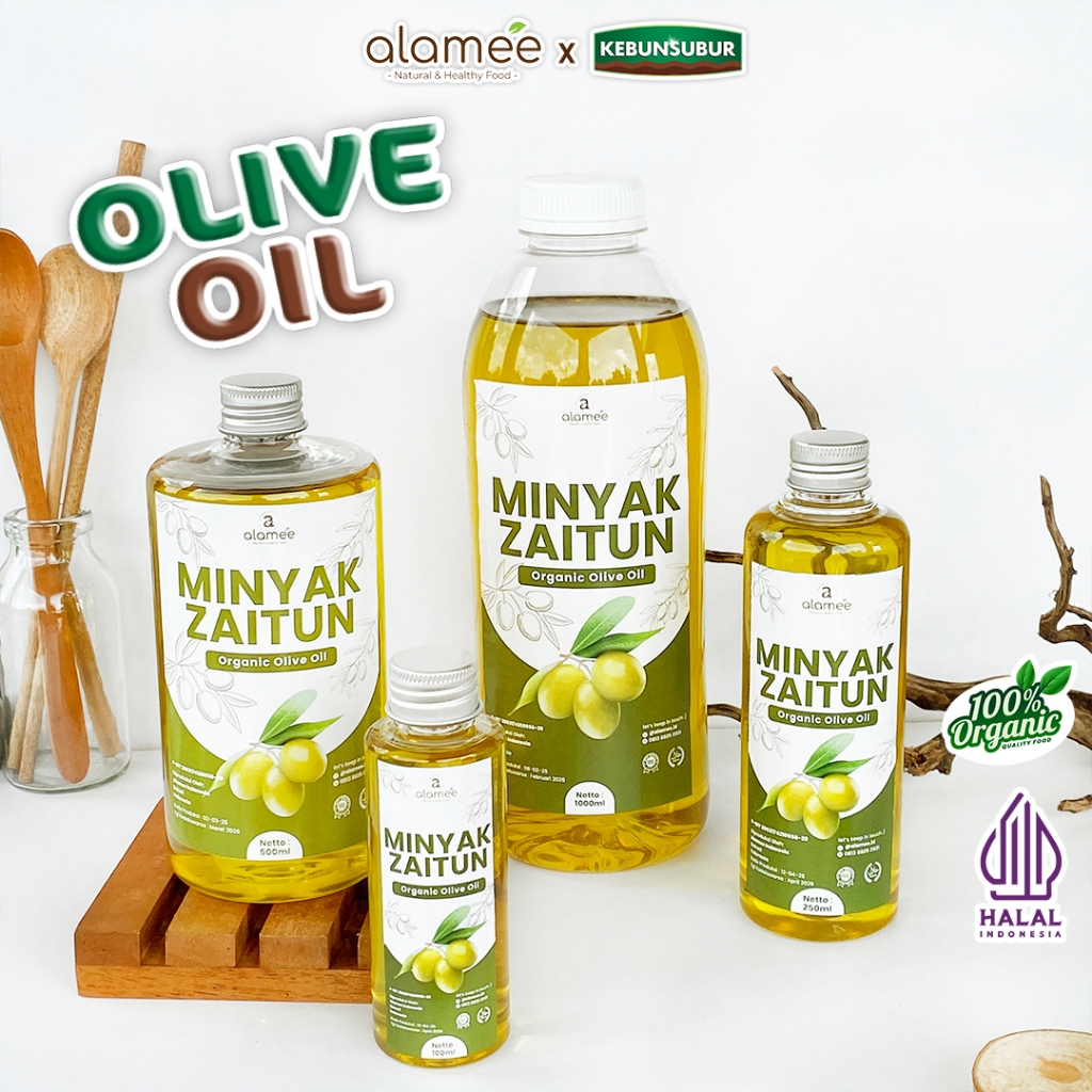 

ALAMEE Minyak Zaitun Untuk Diminum Olive Oil Extra Virgin Organic Organik Murni Asli Masak EVOO Kebunsubur