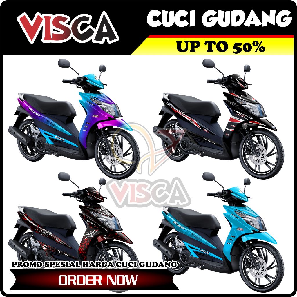 【CUCI GUDANG】Decal Hayate Full Body Variasi Harga Murah / Stiker Motor Hayate Full Body / Striping H