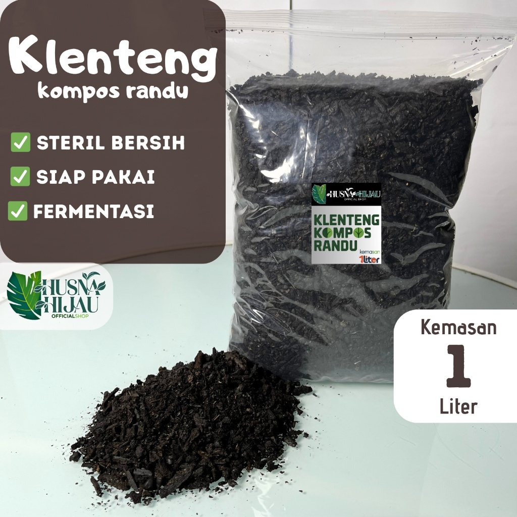 Husna hijau, KLENTENG kompos randu fermentasi, kemasan hemat 1 Liter,  STERIL BERSIH SIAP PAKAI, med