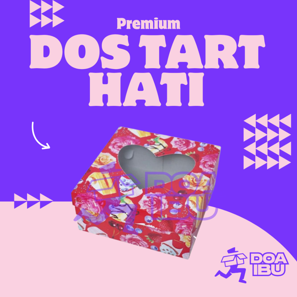 dos tart hati / dus kue motif / dus seserahan / dus hantaran / box kue / kardus tart