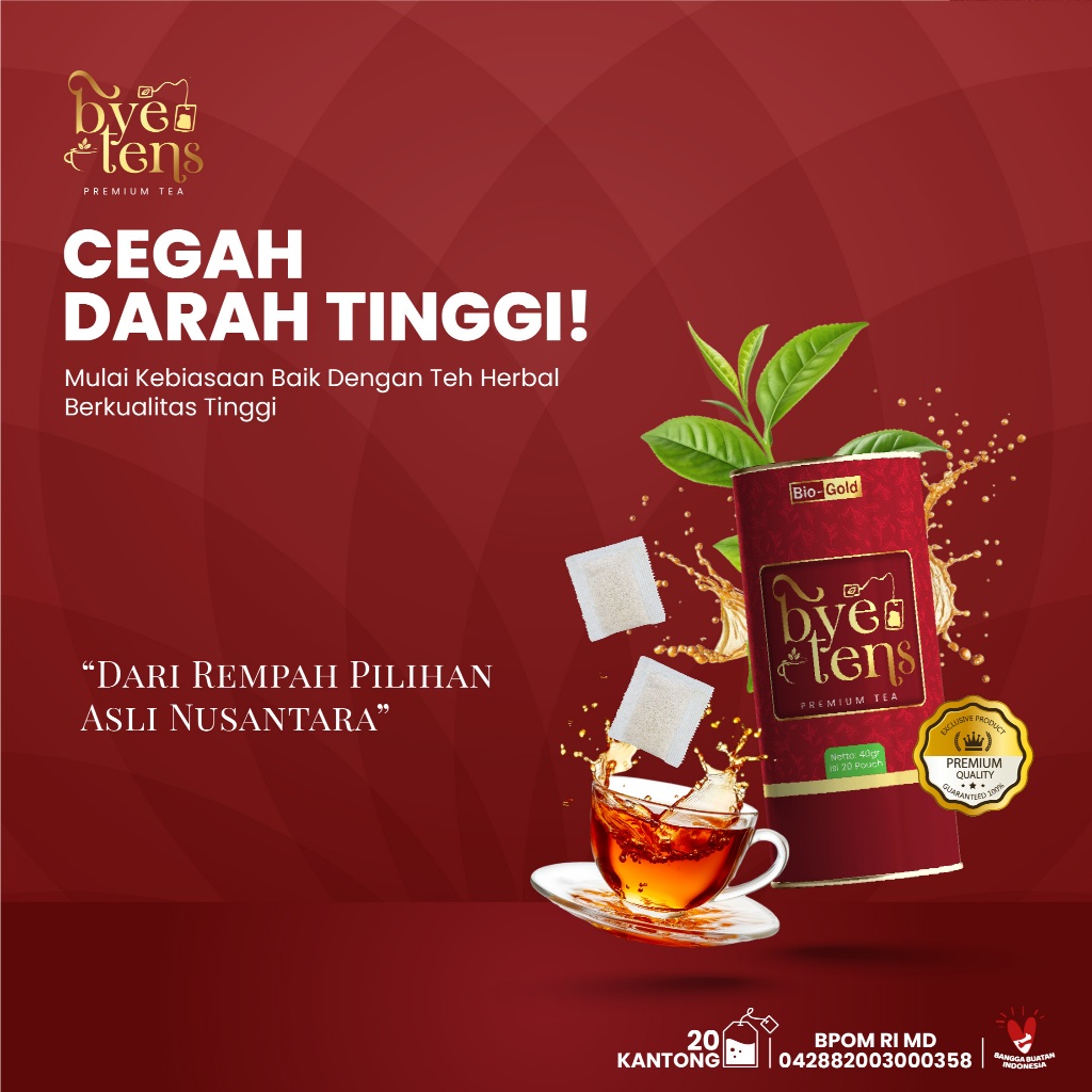 

TEH BYE TENS PREMIUM TEA - Teh Hebal Untuk Penyakit Hipertensi Kolesterol Darah Tinggi Isi 20 Kantong