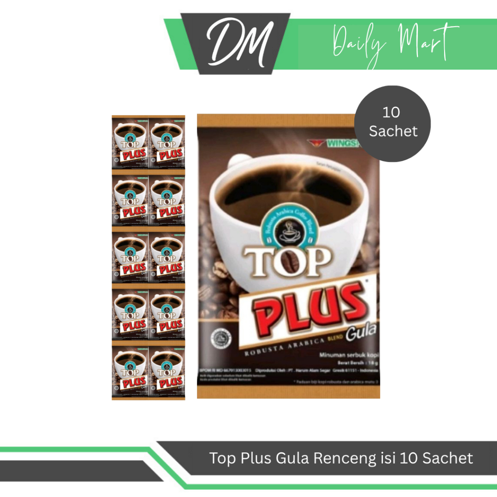 

TOP Plus Gula Renceng Isi 10 Sachet - Kopi Instan Premium Enak Murah