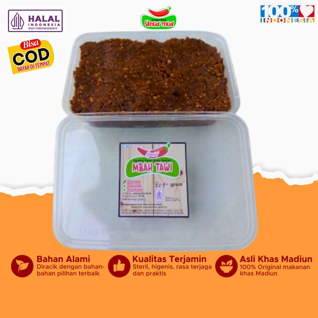 

Sambel Pecel Madiun Bumbu Pecel Sambal Kacang Asli Tanpa Bahan Pengawet Mbah Tawi 500g