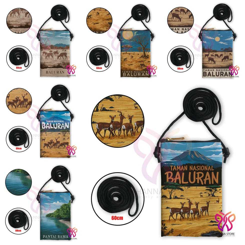 Tas Sling Bag Souvenir Taman Nasional Baluran Pantai Bama Jawa Timur