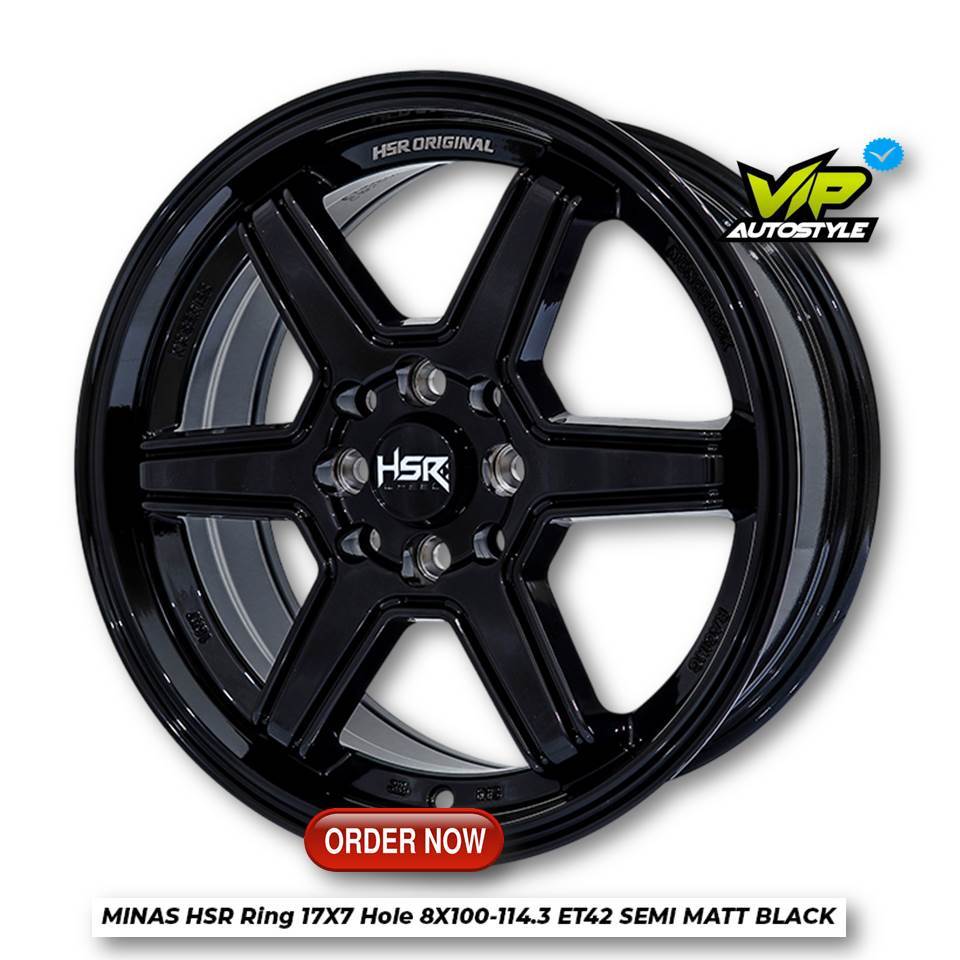 HSR Velg R16 Avanza Xenia Livina Jazz Agya Yaris Ring 16 HSR MInas Lubang 4 Glossy Black - HSR Wheel