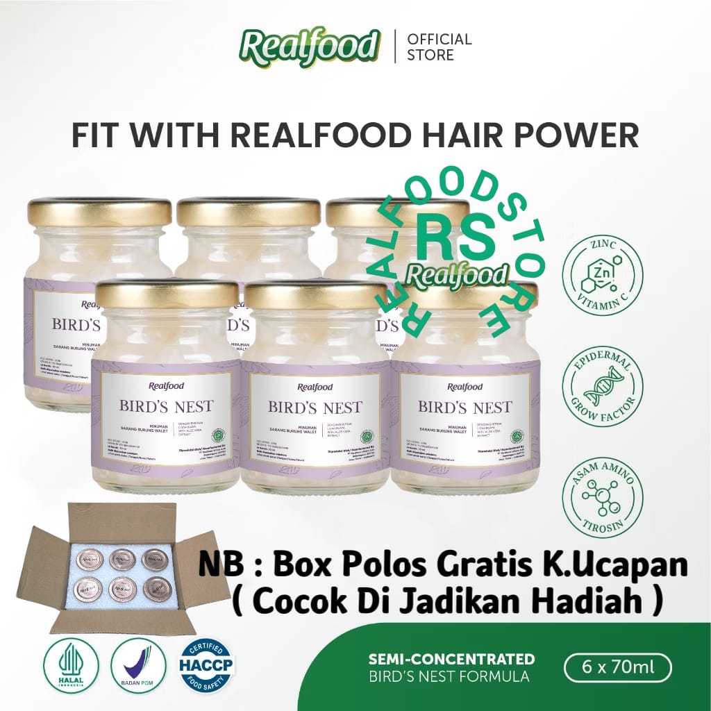 

Realfood Hair Power 6 Botol Box Polos ( Minuman Sarang Burung Walet ) RS